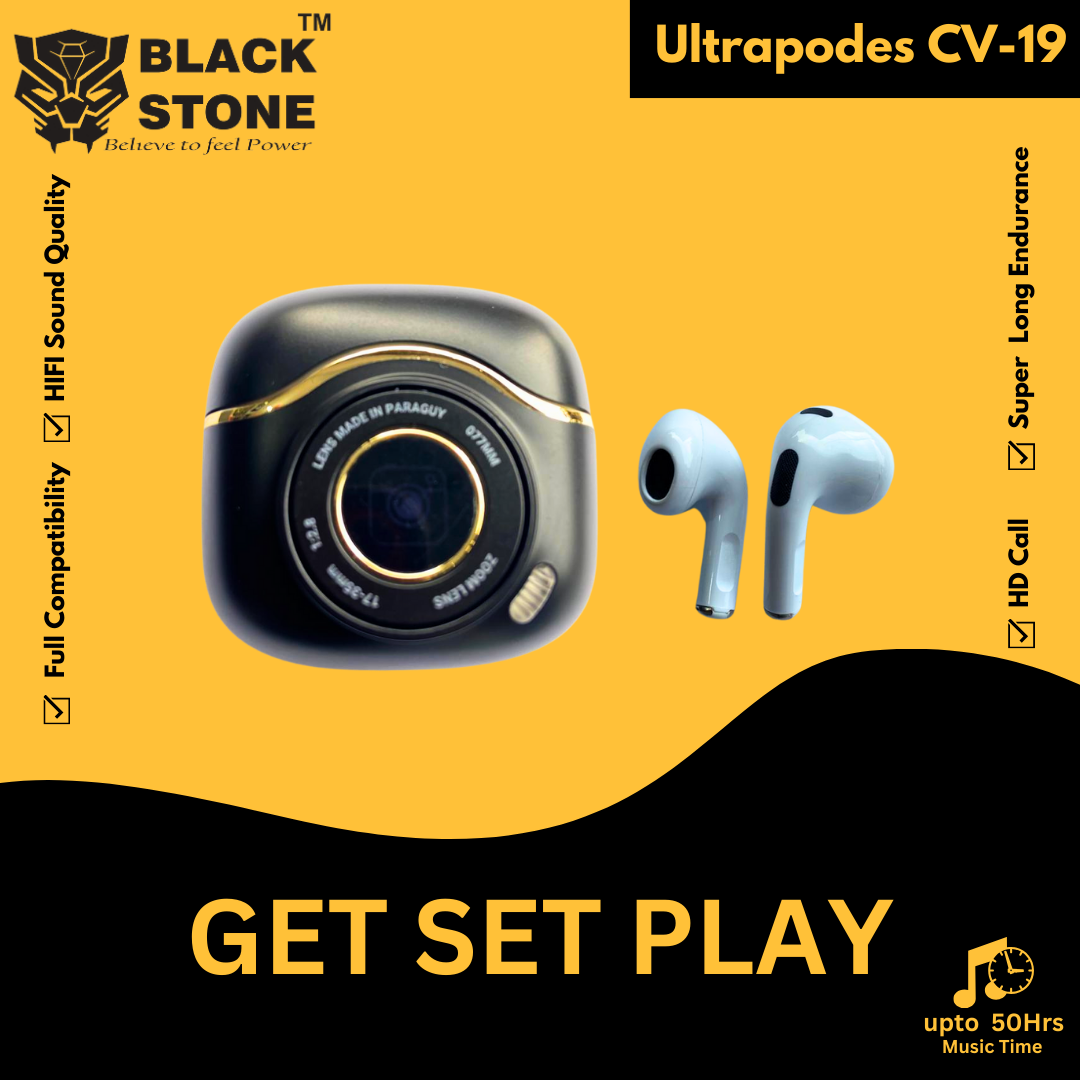 BLACK STONE Ultrapodes CV-19 Earbuds: HD Call, HIFI Sound, 40H Battery, Noise Reduction