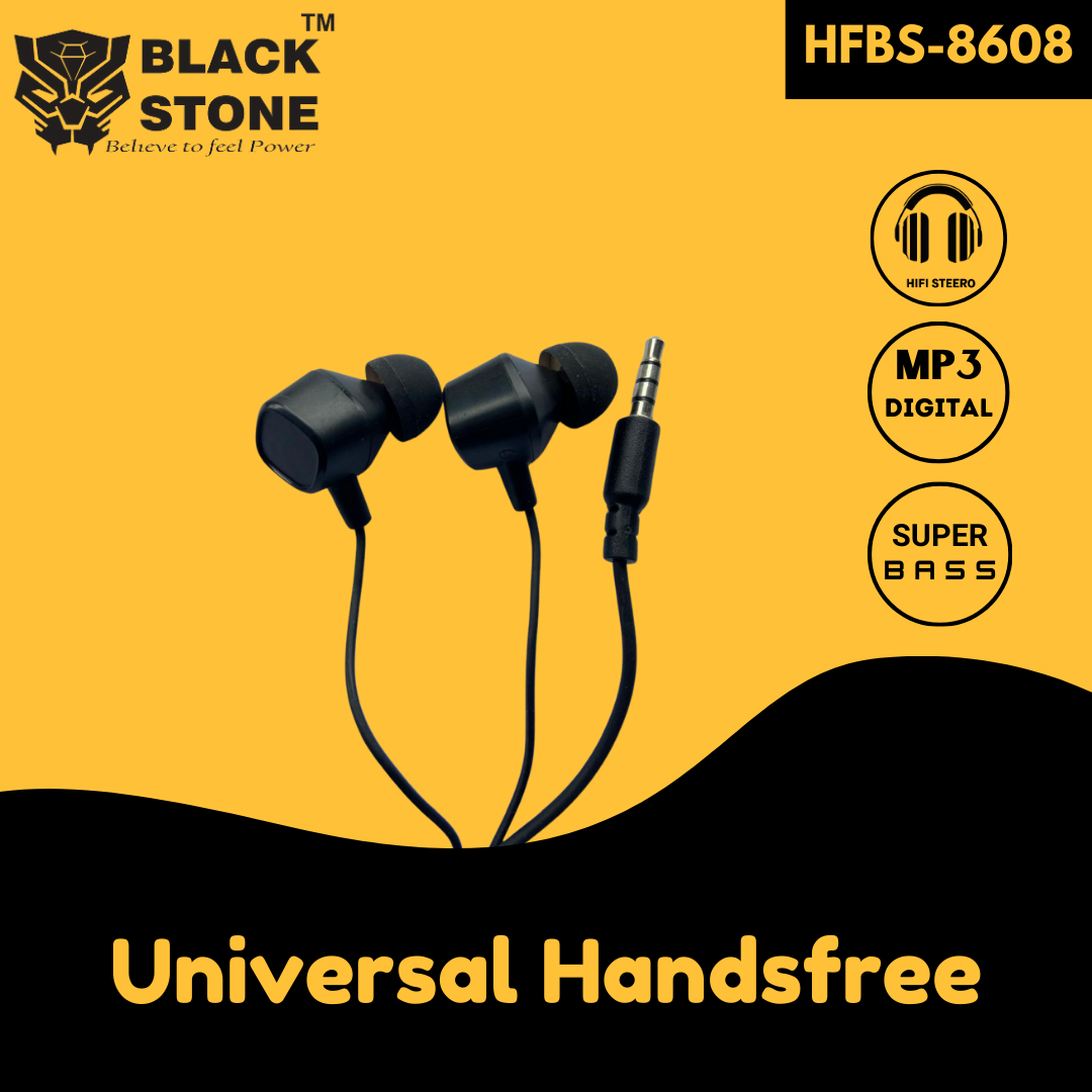 BLACK STONE HFBS-8608 Earphone: HIFI Stereo, Super BASS, MP3 Digital Sound